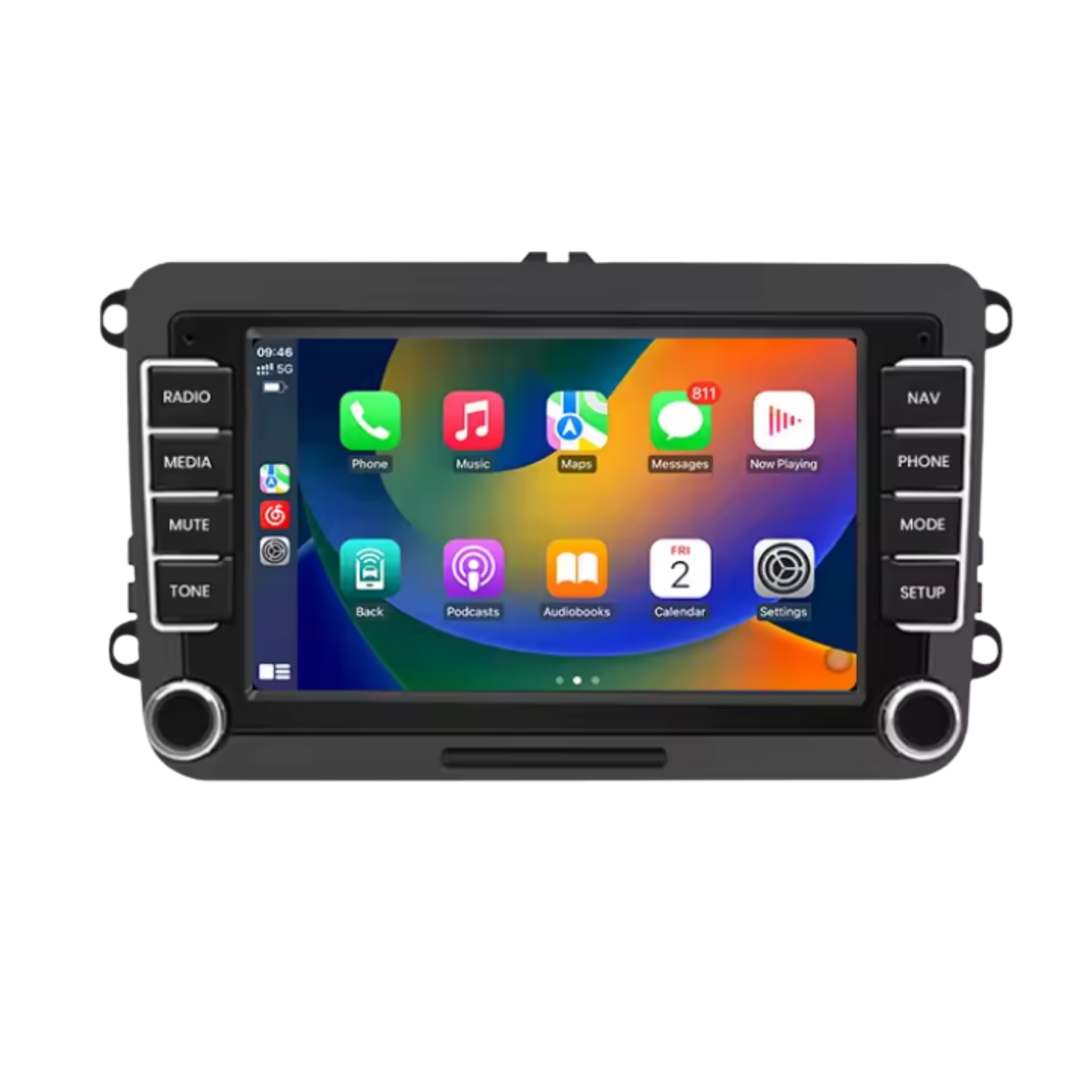 Apple Carplay/Android Autoradio - Draadloos - geschikt voor o.a. VW Golf/Polo - Skoda - Seat