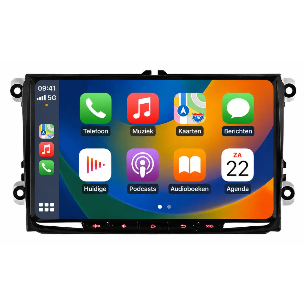 Apple Carplay/Android Autoradio - Volkswagen, Seat & Skoda – Draadloos - 9 inch