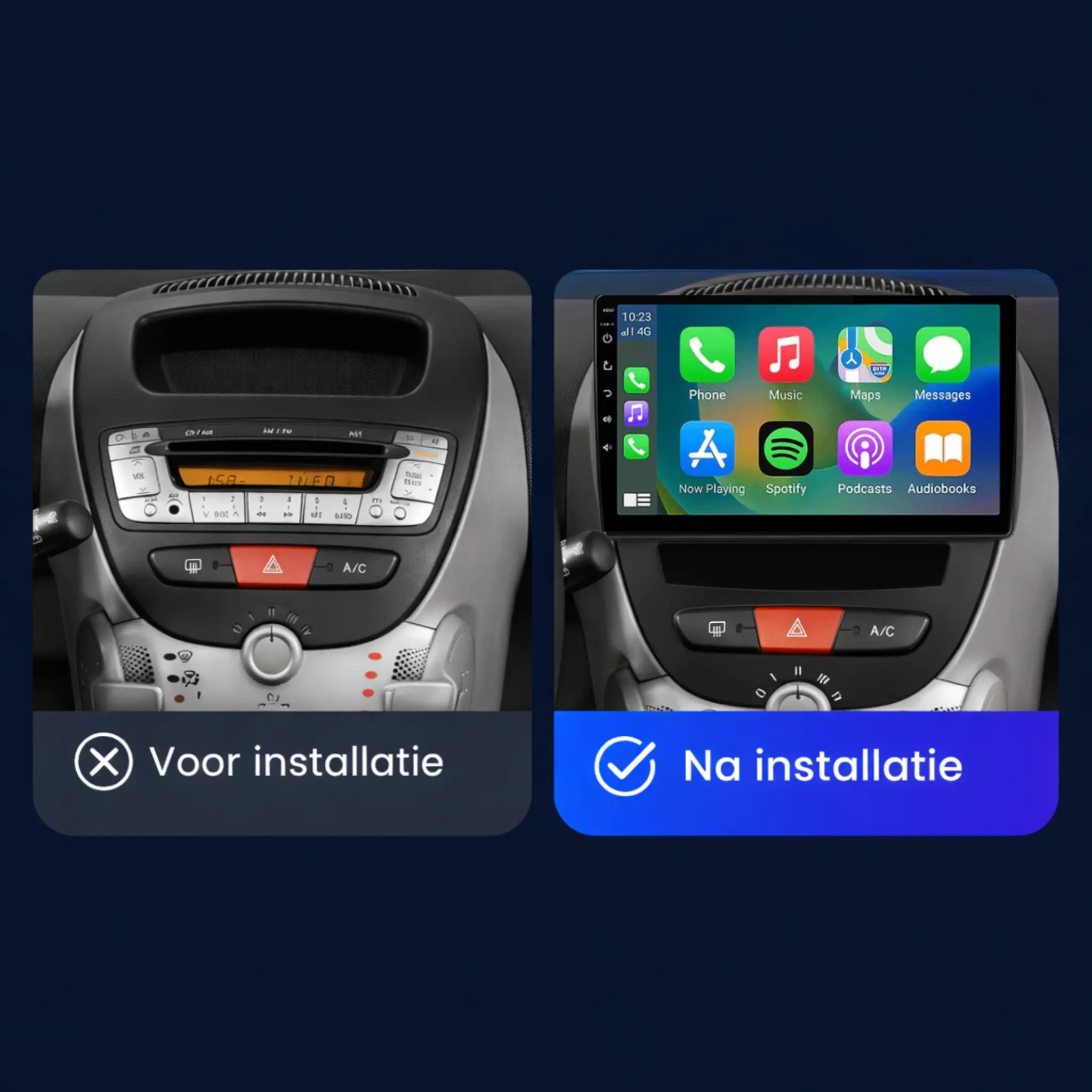 Toyota Aygo CarPlay Radio (2005–2014) | Android Auto | Navigatie Scherm Upgrade | Peugeot 107 & Citroën C1 AutoItem